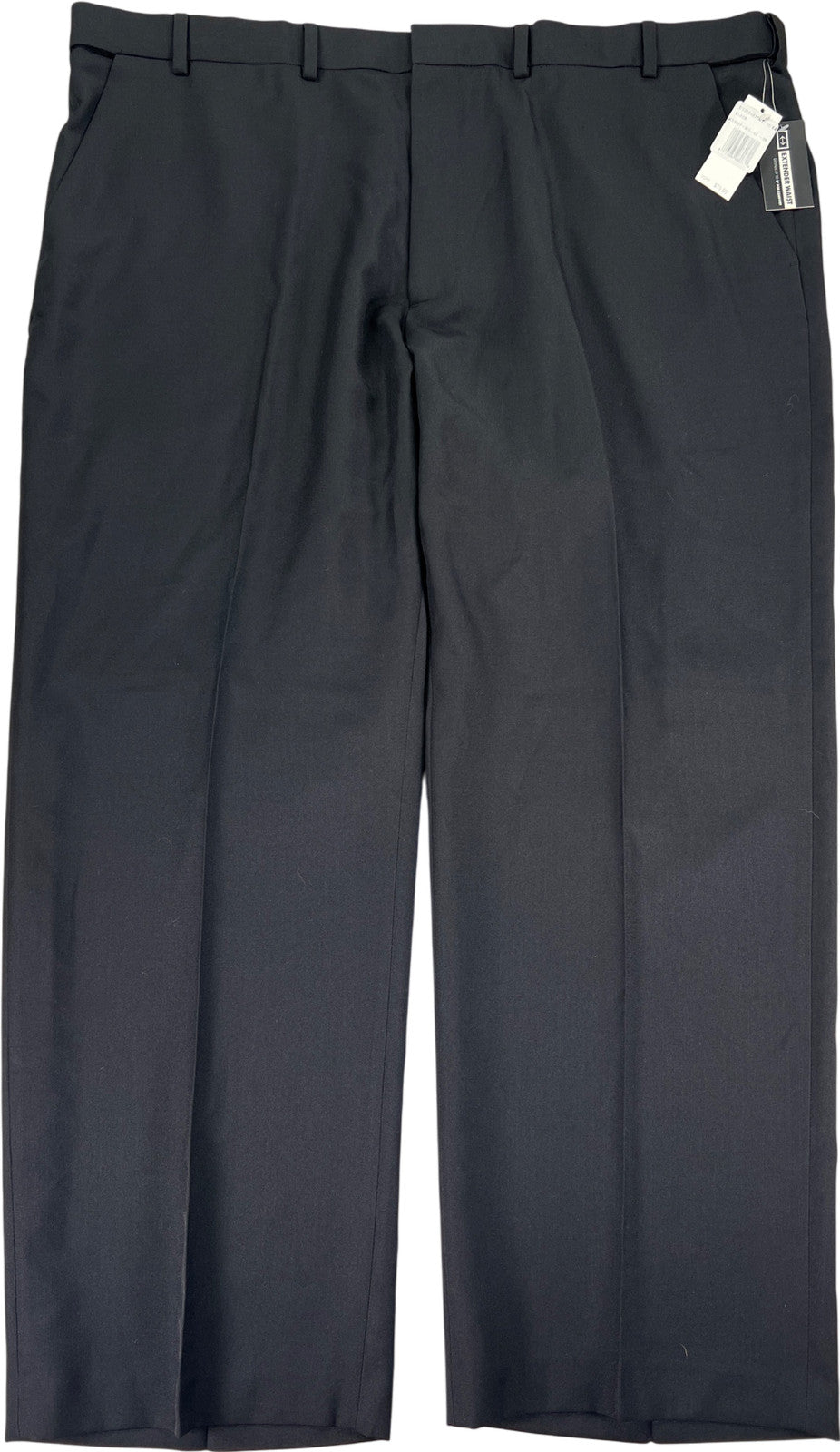Van Heusen Men’s Black Flat Front Traveler Dress Pants - 44x29 Big and Tall