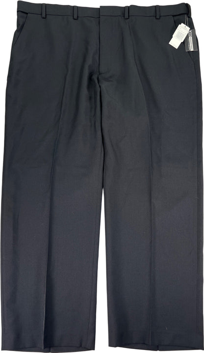 Van Heusen Men’s Black Flat Front Traveler Dress Pants - 44x29 Big and Tall