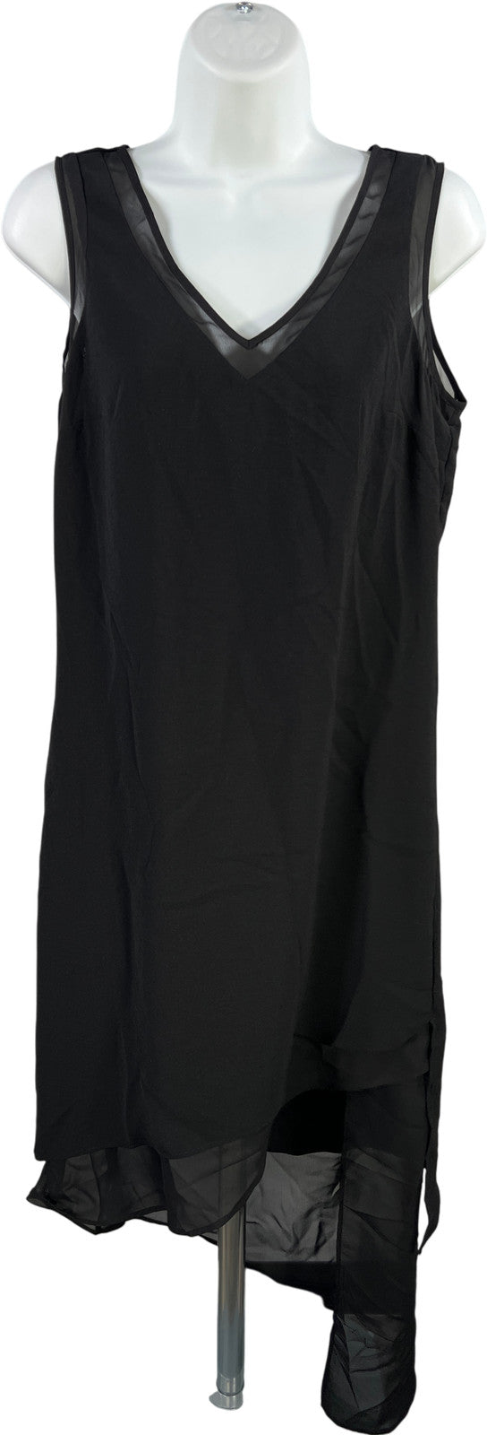 White House Black Market Women’s Black Sleeveless Asymmetrical Dress - 4