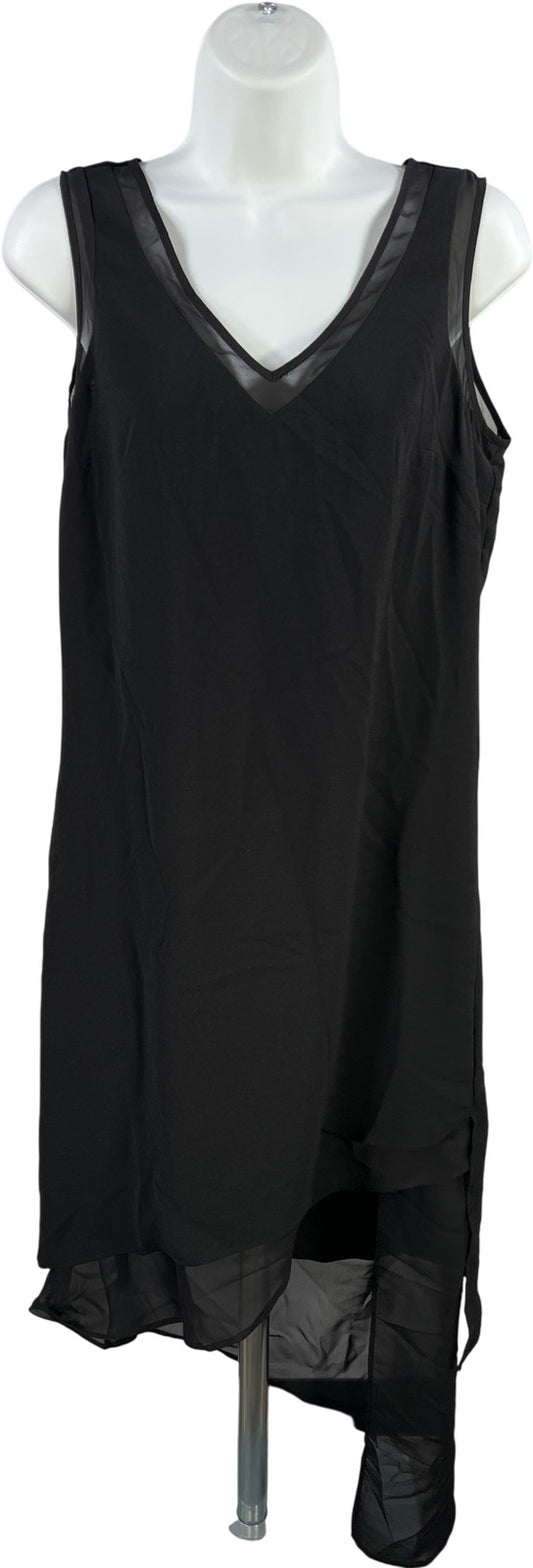 White House Black Market Women’s Black Sleeveless Asymmetrical Dress - 4