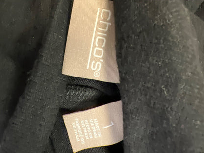 Chico’s Women’s Black 3/4 Sleeve Cowl Neck Sweater - 1/US M