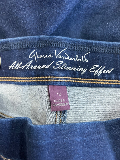 Gloria Vandebilt Women’s Dark Wash Madison Pull On Cropped Jeans - 12