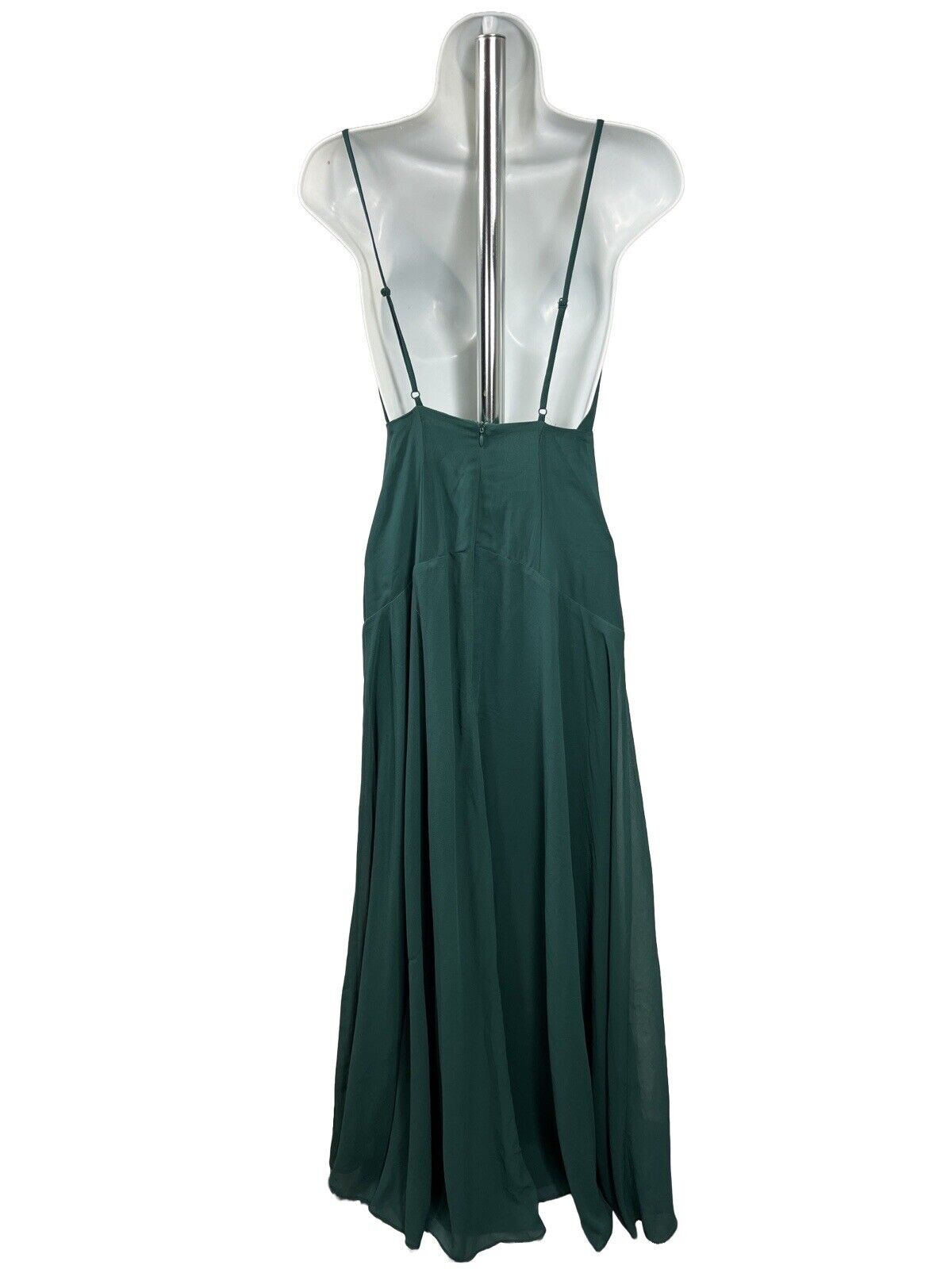 NEW Lulu's Women's Dark Green Lined Sheer Long Sleeveless Dress - XS