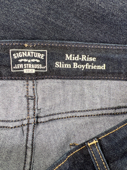 Levi’s Women’s Dark Wash Mid Rise Slim Boyfriend Denim Jeans - 18