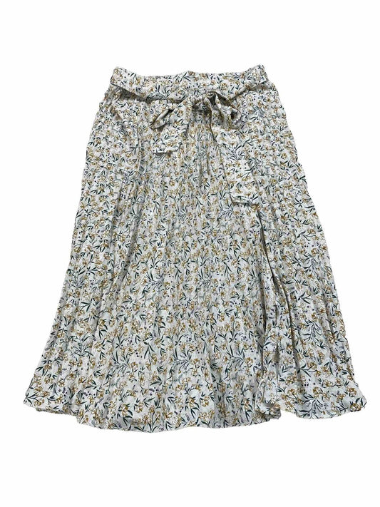 NEW Skies are Blue Women's Ivory Floral Pleated Midi Skirt - Petite MP