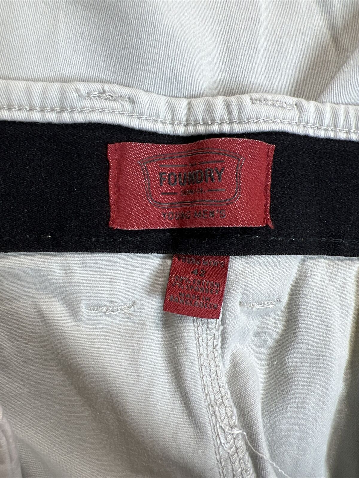 NEW Foundry Men's Gray Flex Flat Front Chino Shorts - 42