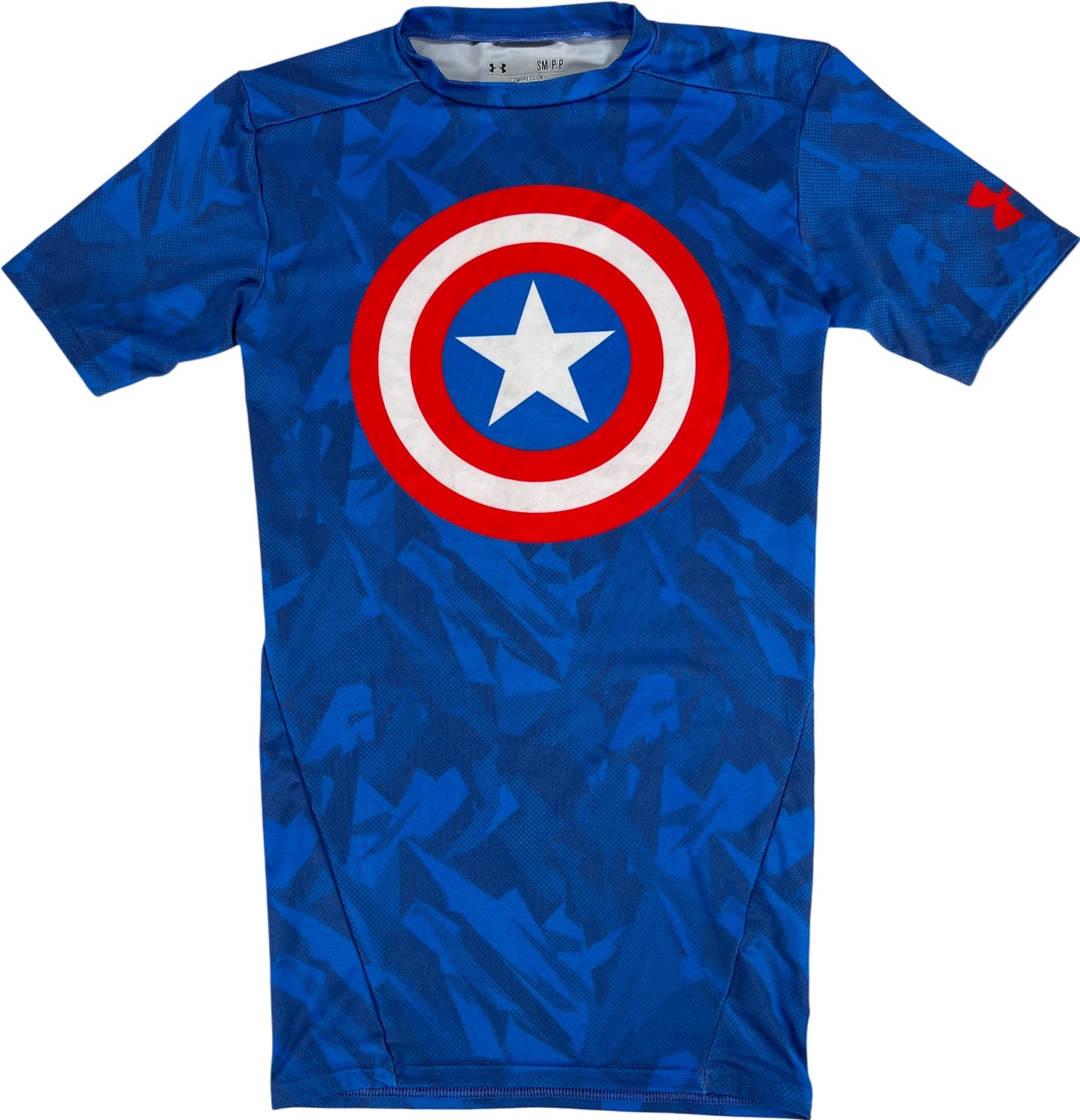 Under Armour Men’s Blue/Red Captain American Compression Athletic Shirt - S