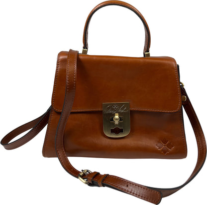 Patricia Nash Women’s Cognac Brown Leather Chauny Satchel Purse