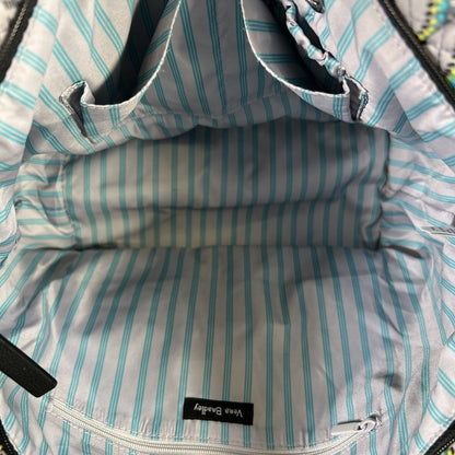 Vera Bradley Gray Paisley Stripes Tote Bag Style Purse Shoulder Bag