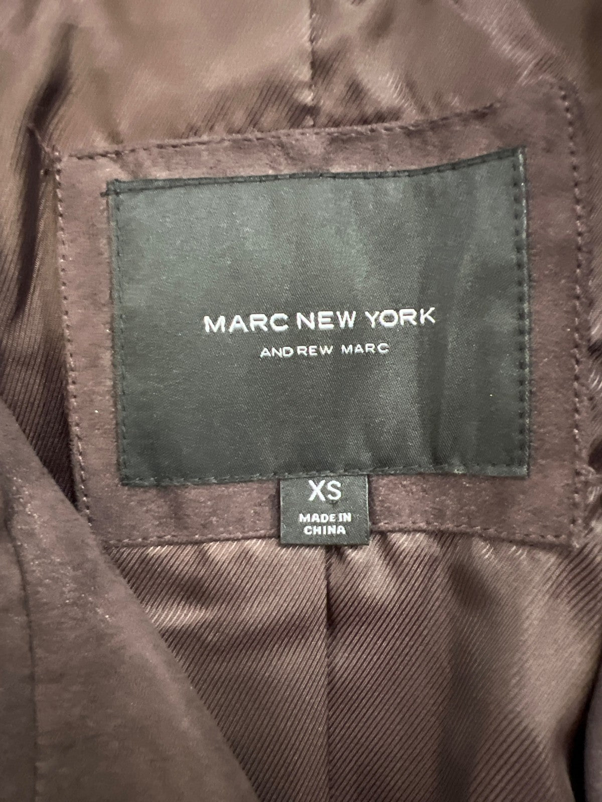 Marc New York Women’s Dark Purple Faux Suede Full Zip Moto Jacket - XS