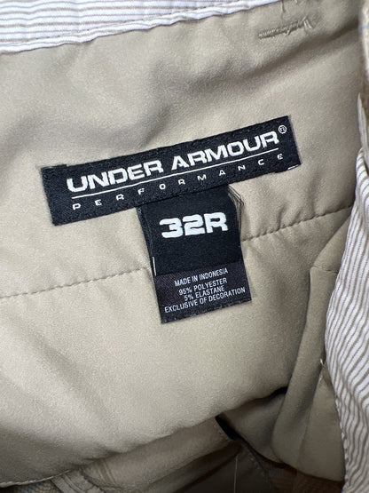 Under Armour Performance Men’s Brown Plaid Athletic Shorts - 32