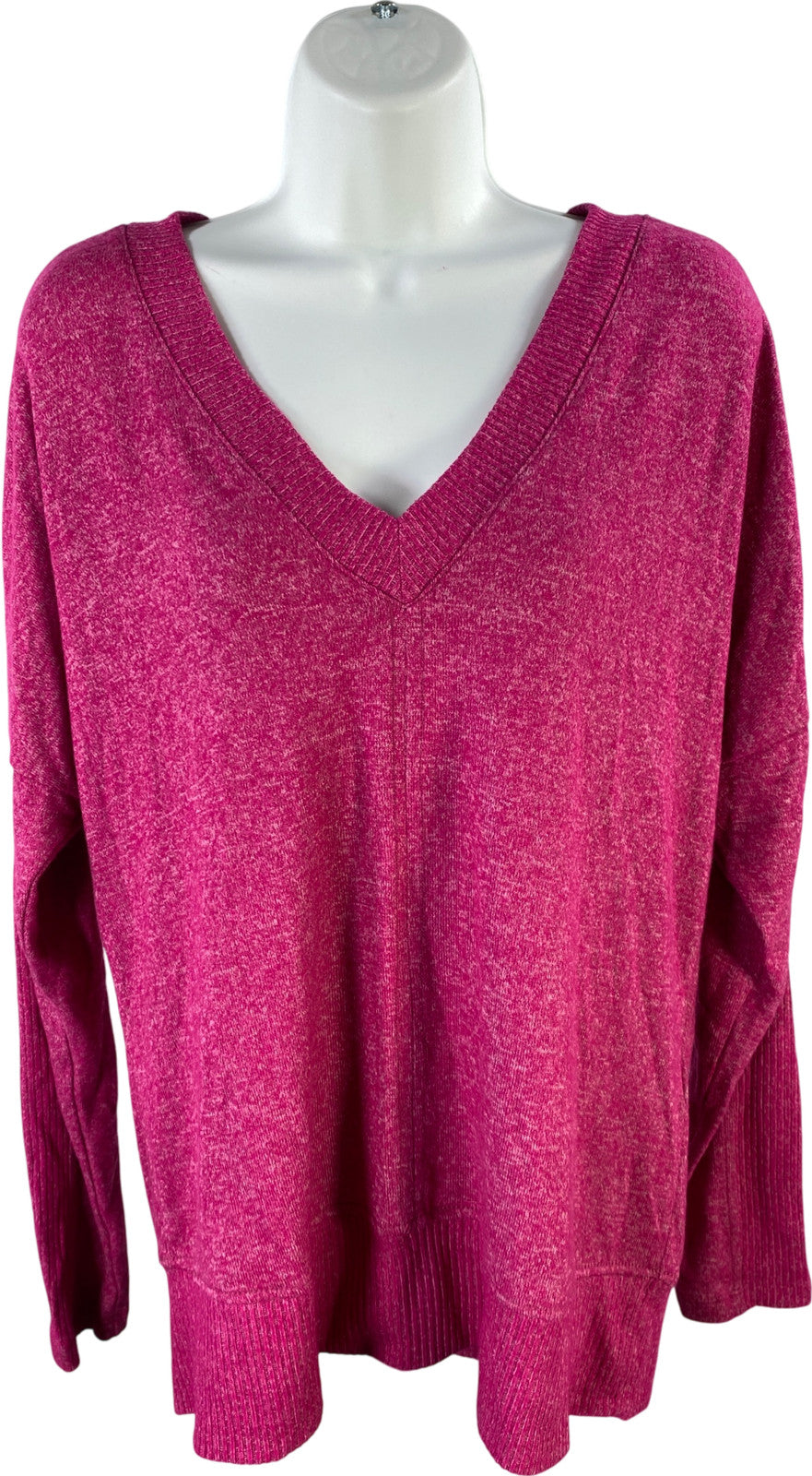 Buffalo Women’s Pink Super Soft Cozy V-Neck Long Sleeve Shirt - M