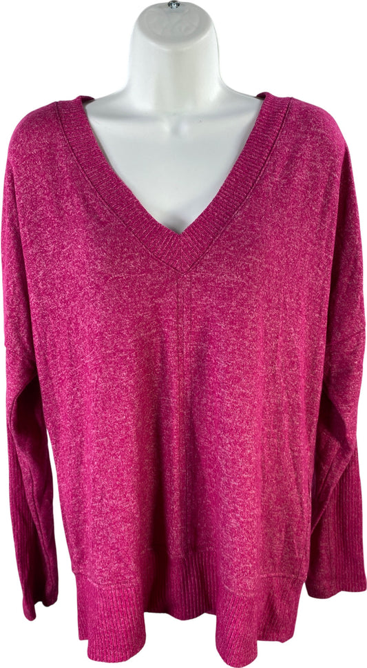 Buffalo Women’s Pink Super Soft Cozy V-Neck Long Sleeve Shirt - M