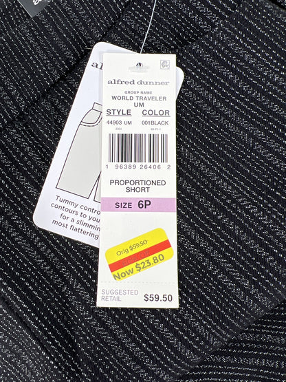 Alfred Dunner Women’s Black Allure Stretch World Traveler Pants - 6 Petite