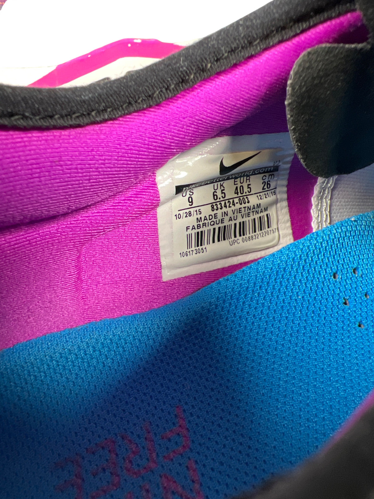 Nike Women’s Purple/Yellow Free TR 6 Lace Up Athletic Running Shoes - 9