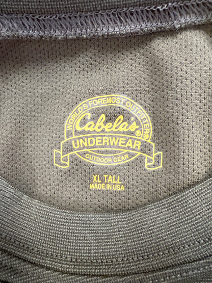 Cabela’s Men’s Brown Long Sleeve Underwear/Baselayer Shirt - XL Tall