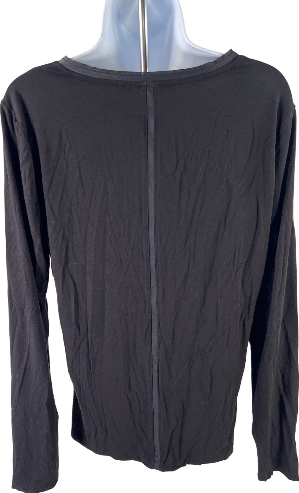 White House Black Market Women’s Black V-Neck Long Sleeve Shirt - L