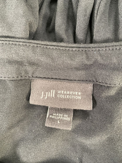 J.Jill Wearever Collection Cárdigan tipo capa con botones en la parte delantera para mujer, color negro, L