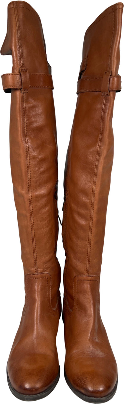 Sam Edelman Women’s Brown Leather Pierce Over The Knee Boots - 8.5
