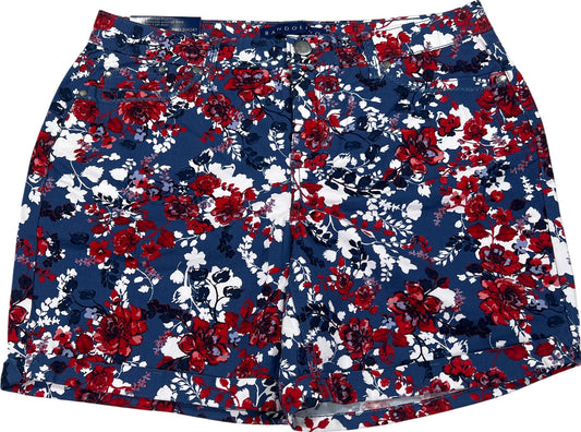 Bandolino Women’s Blue Floral Amy Flat Front Stretch Shorts - 8