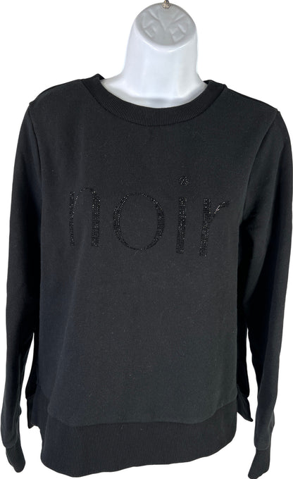 Banana Republic Women’s Black Noir Rhinestone Crewneck Sweatshirt - L