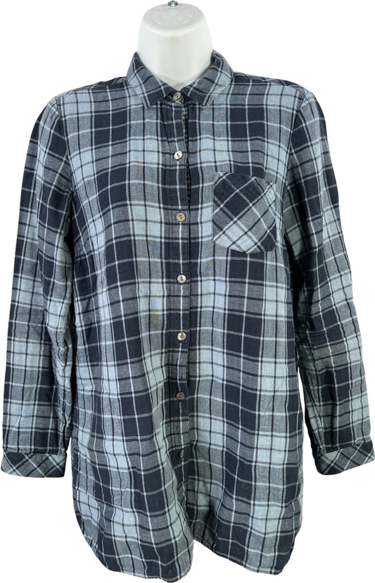 J.Jill Women’s Blue Plaid Long Sleeve Button Up Shirt - XS