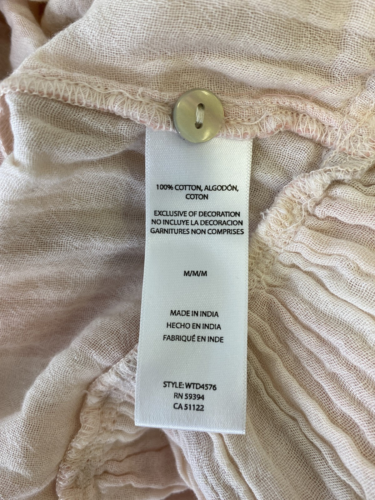 BeachLunchLounge Women’s Pink Striped Gauze Dress - M