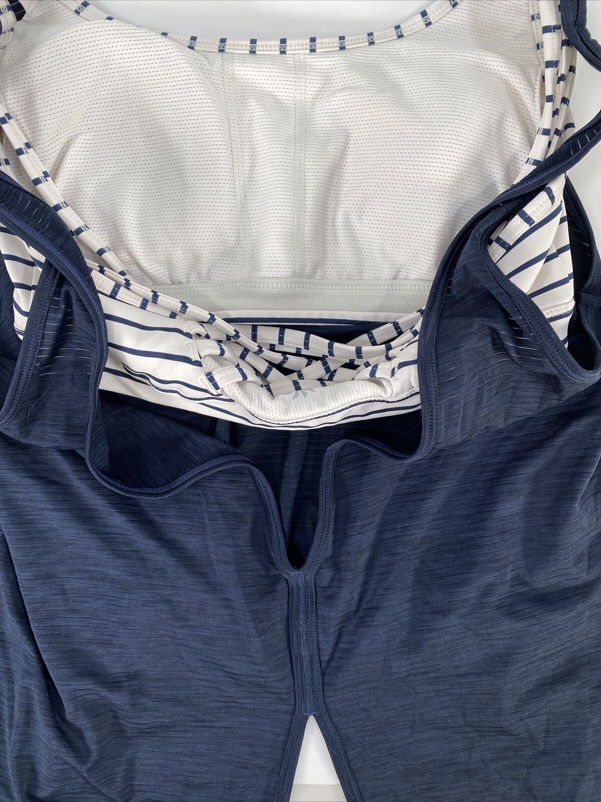 Athleta Women's Blue Tie Back Fully Focused Tank Top W/ Sports Bra - XS