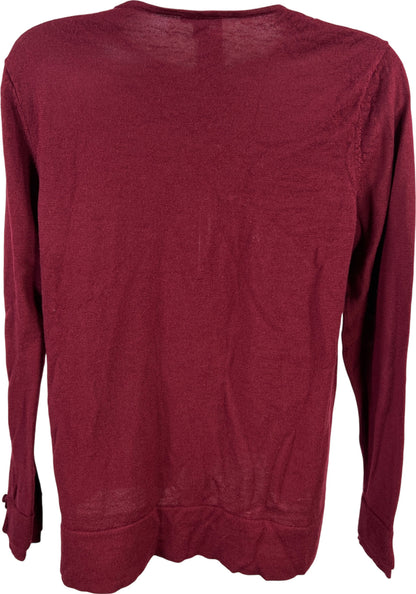 J.Jill Women’s Burgundy Long Sleeve Thin Wool Sweater - S