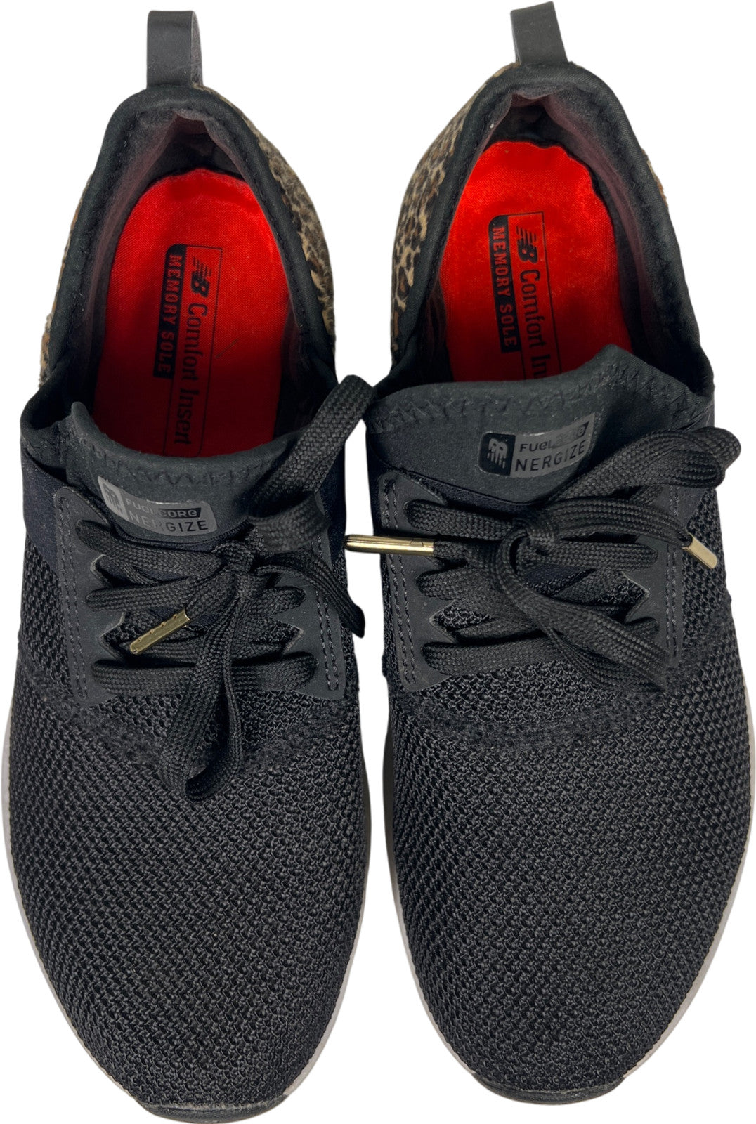 New Balance Women’s Black Cheetah Print Fuel Core Lace Up Sneakers - 8.5