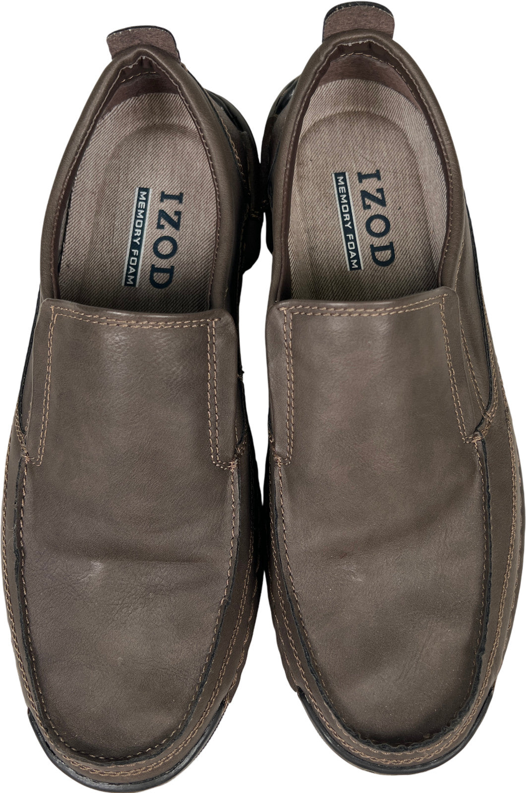 Izod Men’s Gray Memory Foam Thomas Slip On Walking Loafers - 9