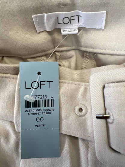 LOFT Women’s Ivory/Cream Wide Leg Pants - 00 Petite