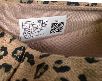 Toms Women’s Tan/Brown Cheetah Animal Print Avalon Slip On Canvas Loafers - 7