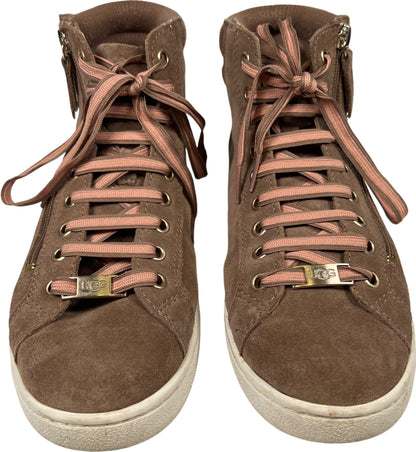 UGG Women’s Tan Brown Suede Tan Zipper Olive High Top Sneakers - 10