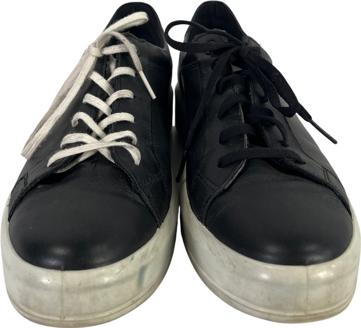 Ecco Women’s Black Leather Lace Up Casual Sneakers - 41/ US 10/10.5