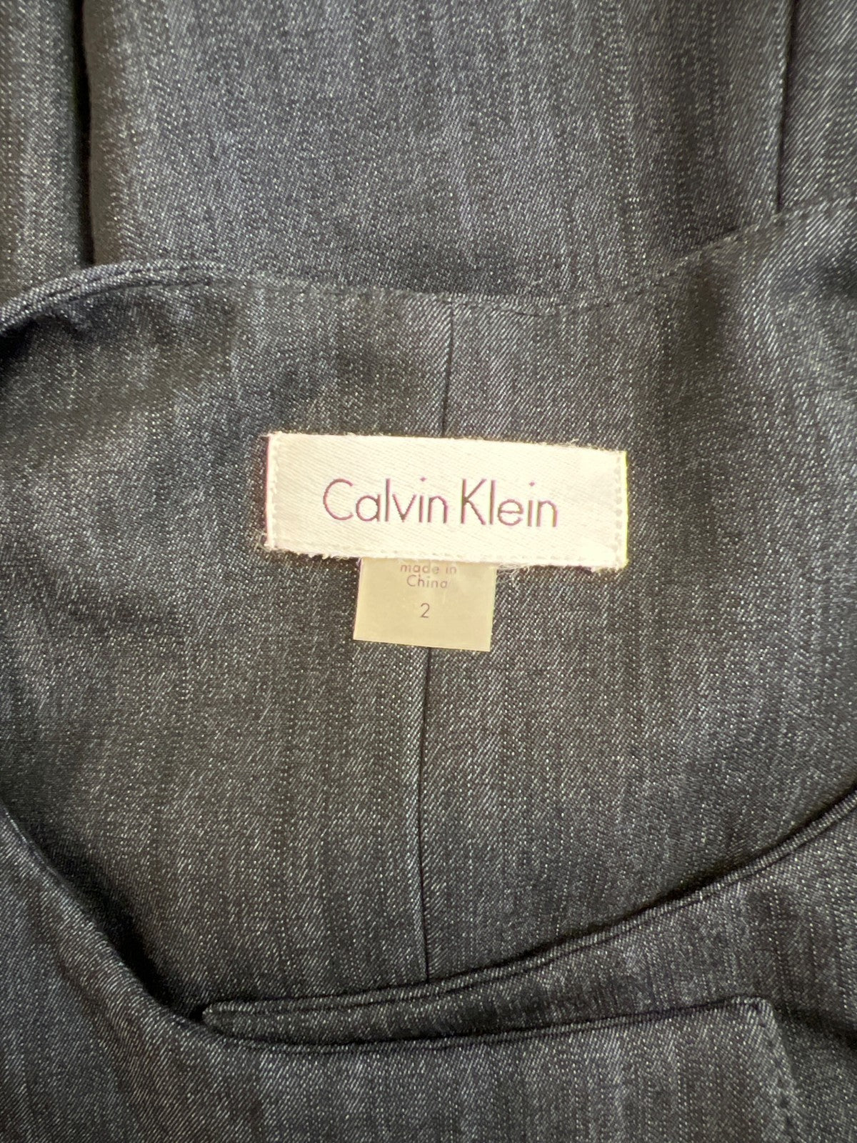 Calvin Klein Blue Chambray Sleeveless V-Neck Sheath Dress - 2