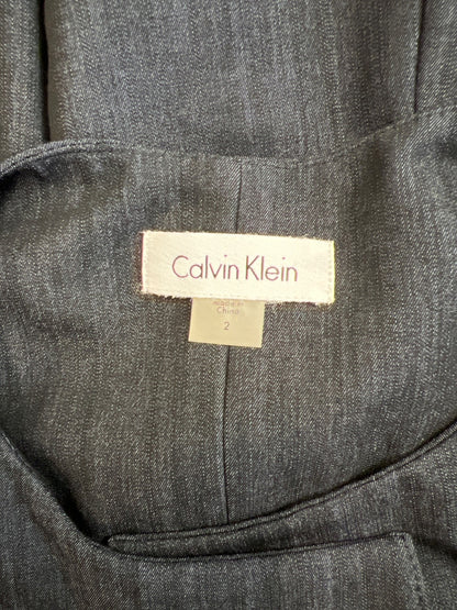 Calvin Klein Blue Chambray Sleeveless V-Neck Sheath Dress - 2