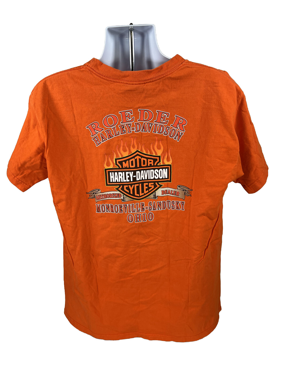 Harley Davidson Men's Orange Spark Plug Graphic Short Sleeve T-Shirt - XL