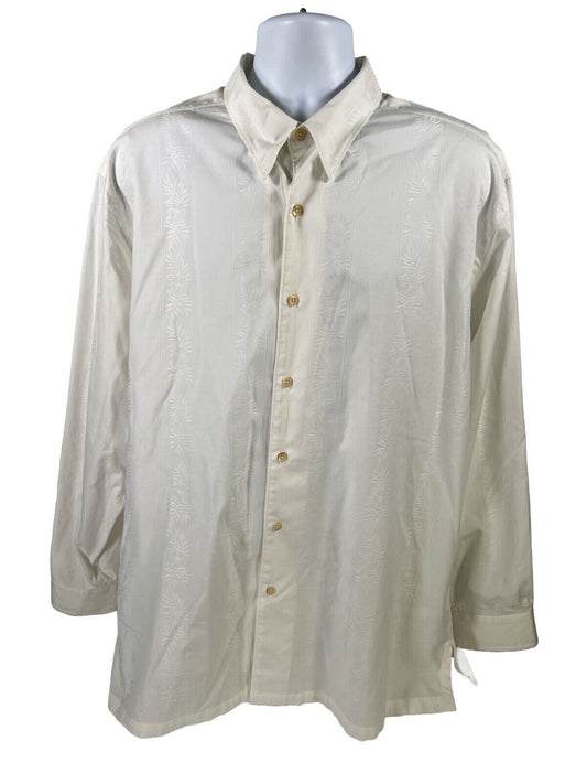 Tommy Bahama Men's White Cotton Hawaiian Button Down Shirt - XL