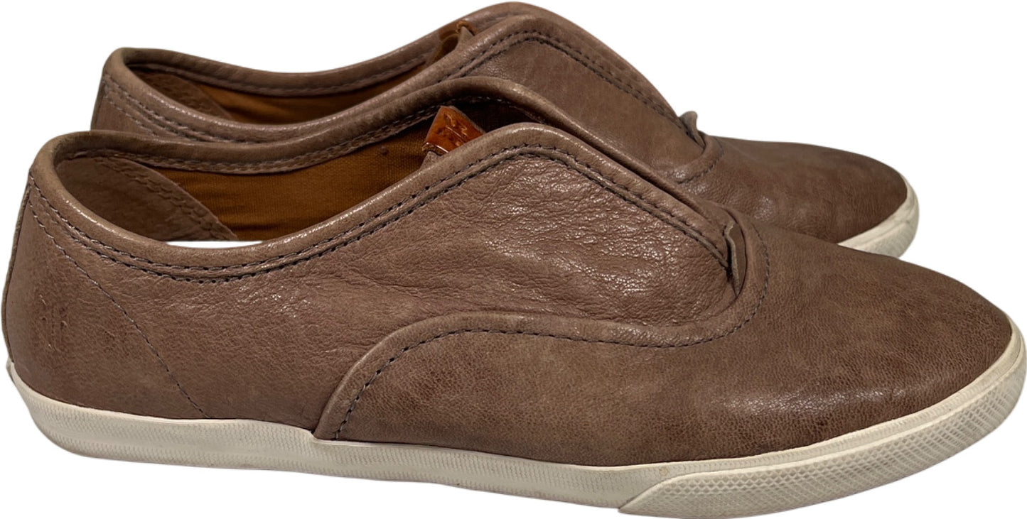 Frye Women’s Tan/Brown Leather Maya Slip On Sneakers - 6