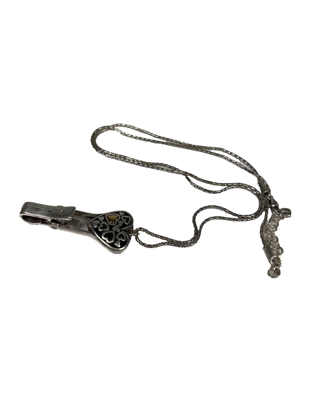 Brighton Silver Plated Reno Heart 19” Lanyard Badge ID Holder Necklace