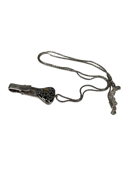 Brighton Silver Plated Reno Heart 19” Lanyard Badge ID Holder Necklace