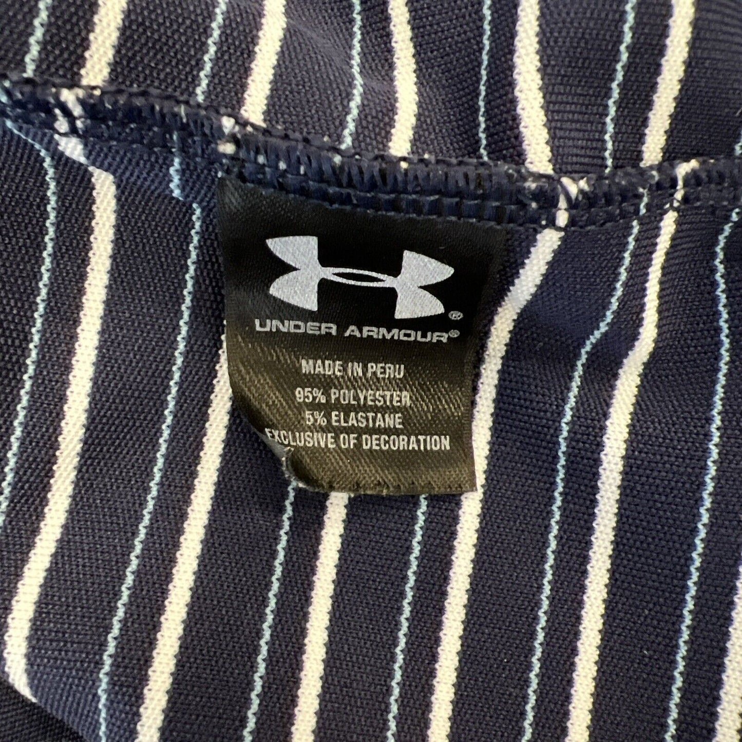 Under Armour Men's Blue Striped Loose HeatGear Polo Shirt - 3XL
