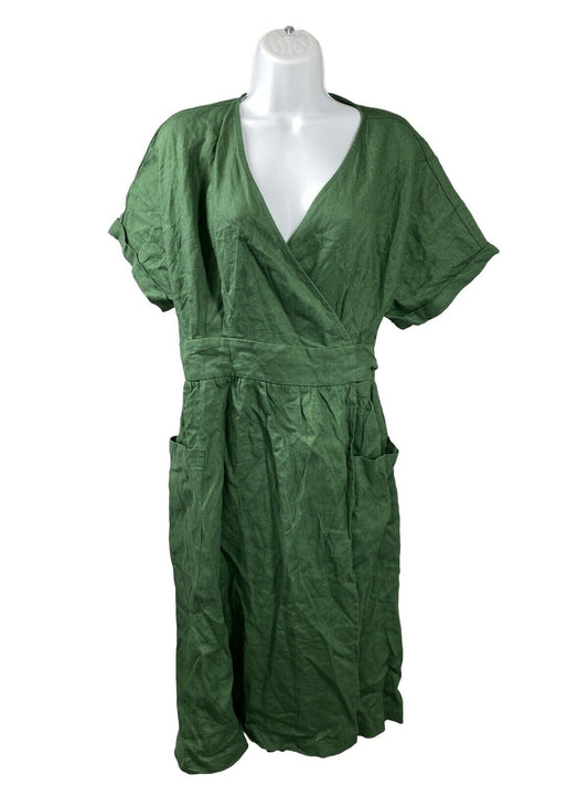 NEW Grae Cove Women's Green Short Sleeve Midi Wrap Dress - XL