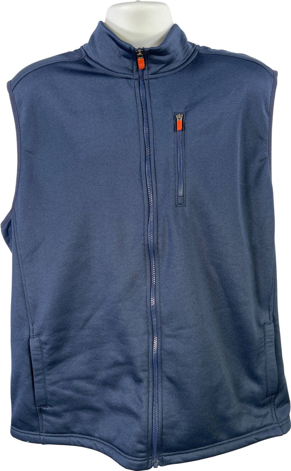 Izod Men’s Blue Advantage Performance Fleece Lined Full Zip Vest - XL