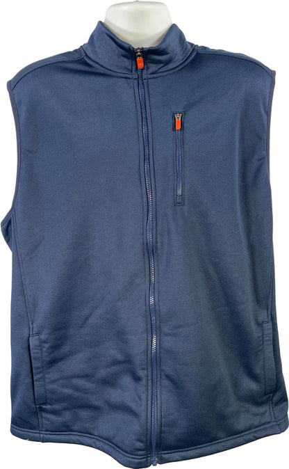 Izod Men’s Blue Advantage Performance Fleece Lined Full Zip Vest - XL
