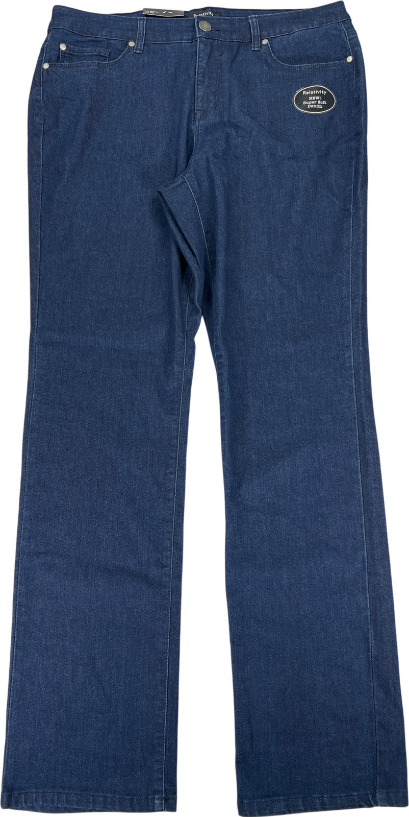 Relativity Women’s Dark Wash Super Soft Straight Denim Jeans - 16