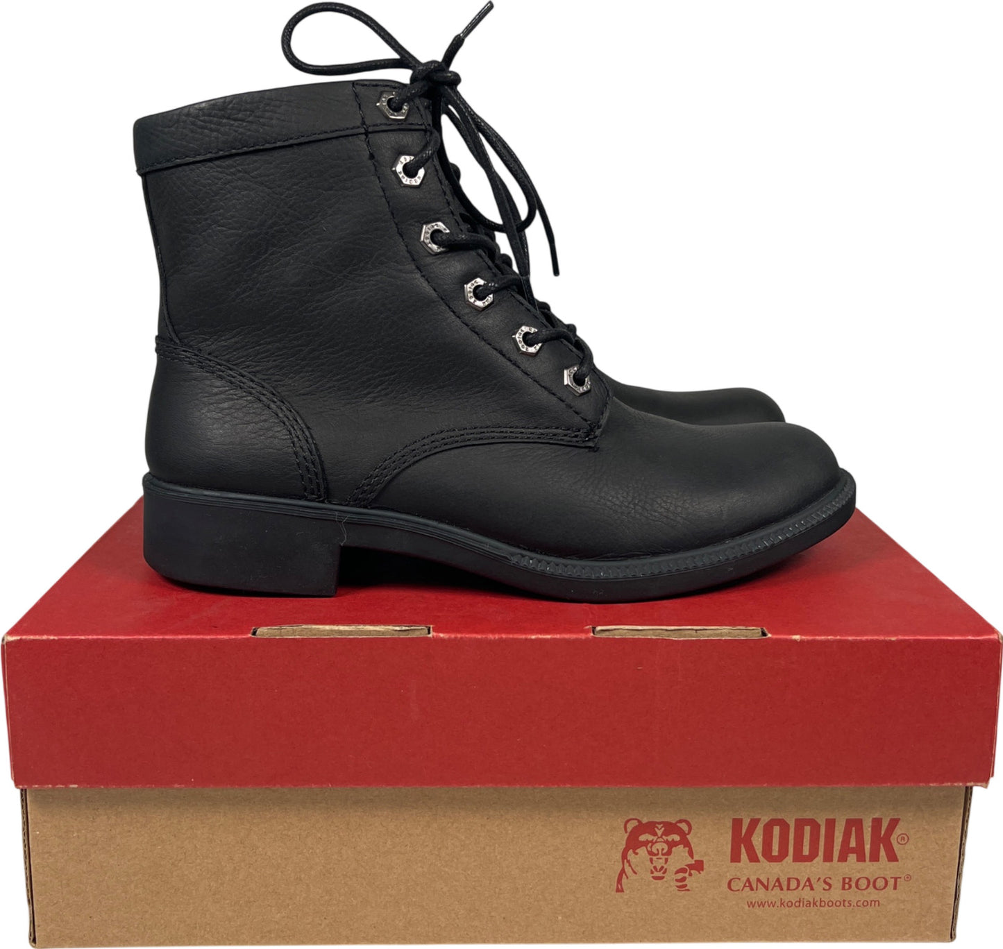 Kodiak Women’s Black Leather Original Waterproof Lace Up Combat Boots - 7.5
