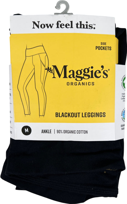 Maggies Organics Women’s Black Cotton Side Pocket Leggings - M