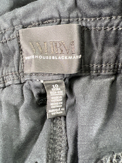 White House Black Market Women’s Black Extra High Rise Slim Ankle Pants - 10